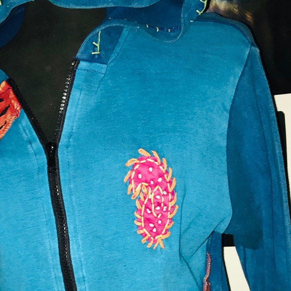 Women’s bohemian hippie style zipper hoodie - Picture 4 of 6